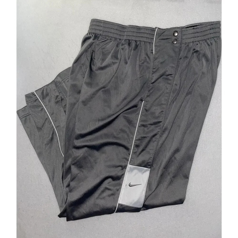 Vintage Nike Full Tear Away Pants Men's XL Track Basketball Loose Gray Y2K 90s